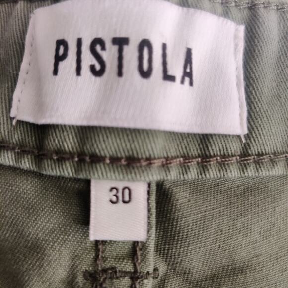 Pistola Tammy High Rise Olive Green Button Front Shorts Size 30 - Picture 6 of 7